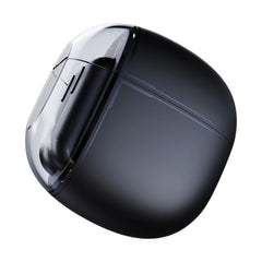 A Photo Of Porodo Soundtec Lune - Air Conduction TWS Earbuds with Semi Transparent Case - Black