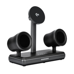 A Photo Of Porodo Wireless Speaker Charging Dock – 15W Fast Charger with Dual HiFi Speakers