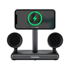 A Photo Of Porodo Wireless Speaker Charging Dock – 15W Fast Charger with Dual HiFi Speakers