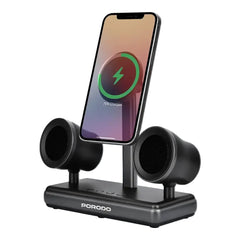 A Photo Of Porodo Wireless Speaker Charging Dock – 15W Fast Charger with Dual HiFi Speakers