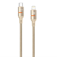 A Photo Of Porodo USB-C to Lightning LED Light Cable – 1.2m Braided, PD 30W Fast Charging & Data Transfer