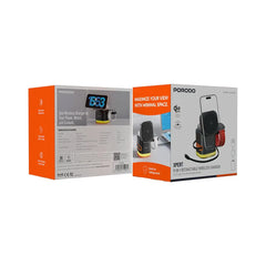 A Photo Of Porodo Xpert 5-In-1 Retractable Wireless Charger with LED Light - Black