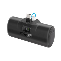 A Photo Of Promate PowerUp-C - 5000mAh 20W USB-C Power Bank with Built-In USB-C Connector