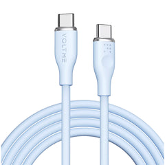 A Photo Of Voltme PowerLink Moss Liquid Silicone 100W USB-C to USB-C Fast Charging Cable 1M