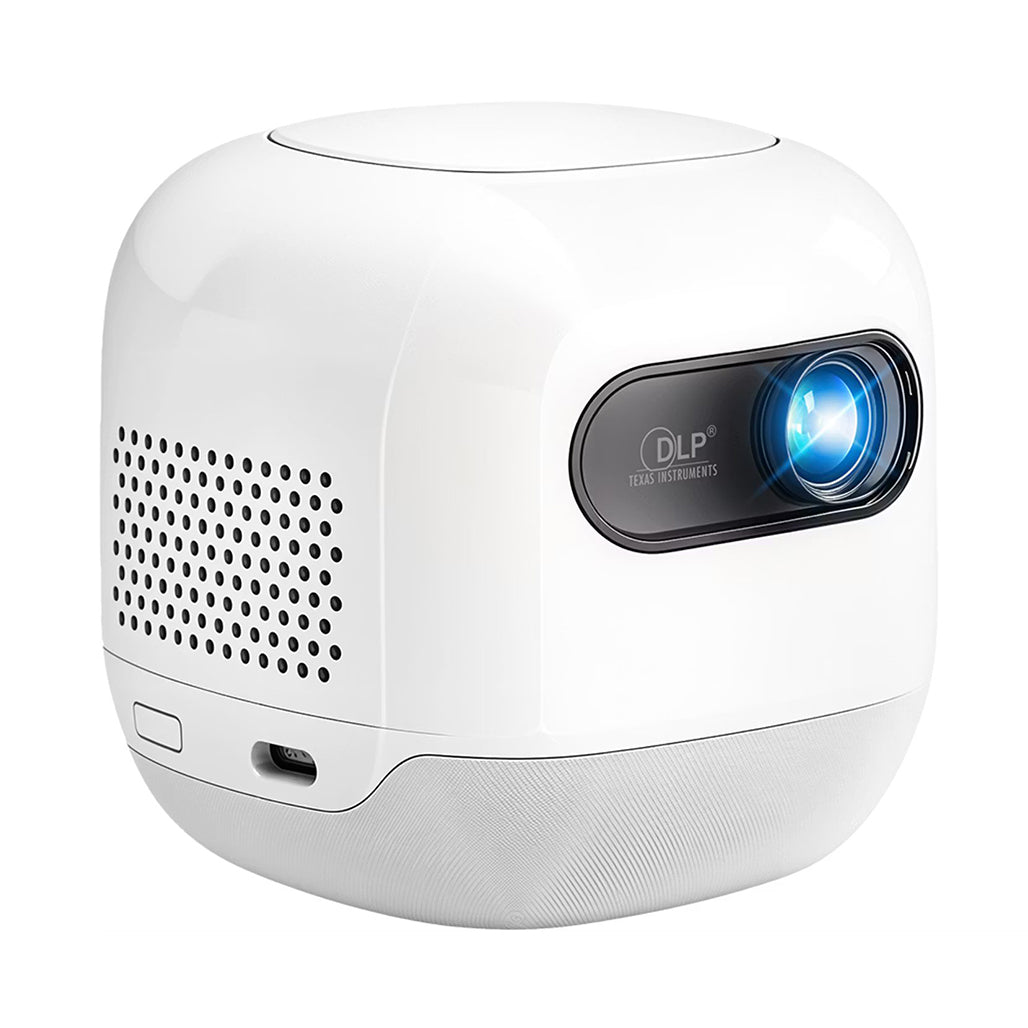 A Photo Of Powerology Mini Beam Portable Projector - White