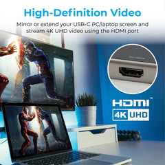 A Photo Of Promate PrimeHub-Go | 9-in-1 Multiport USB-C Hub with 100W Power Delivery, 4K HDMI, Ethernet, and More