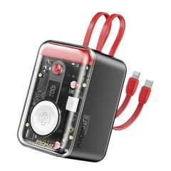 A Photo Of Promate 65W Multi-Device Charging Transparent Power Bank