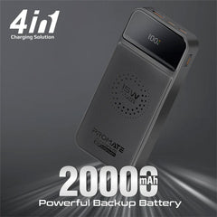A Photo Of Promate AuraTorq-20 Ultra Slim 15W Wireless Charging Power Bank | 20W PD & QC3.0 Fast Charger