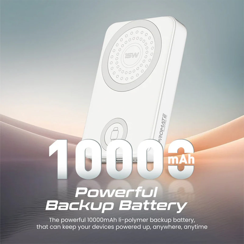 A Photo Of Promate PowerMag-Trio - SuperCharge MagSafe Compatible & Apple Watch Wireless Charging Power Bank