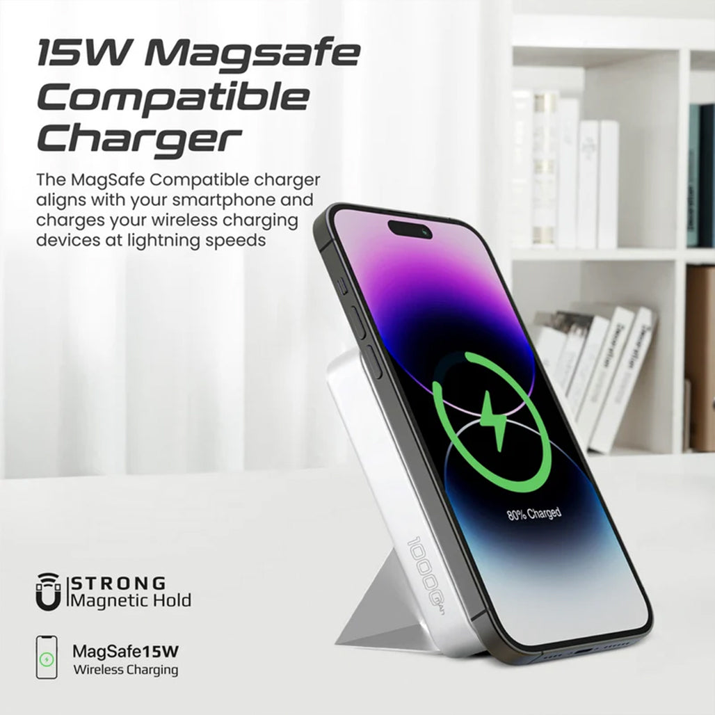 A Photo Of Promate PowerMag-Trio - SuperCharge MagSafe Compatible & Apple Watch Wireless Charging Power Bank