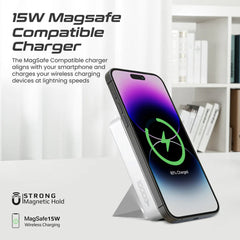 A Photo Of Promate PowerMag-Trio - SuperCharge MagSafe Compatible & Apple Watch Wireless Charging Power Bank