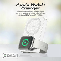 A Photo Of Promate PowerMag-Trio - SuperCharge MagSafe Compatible & Apple Watch Wireless Charging Power Bank
