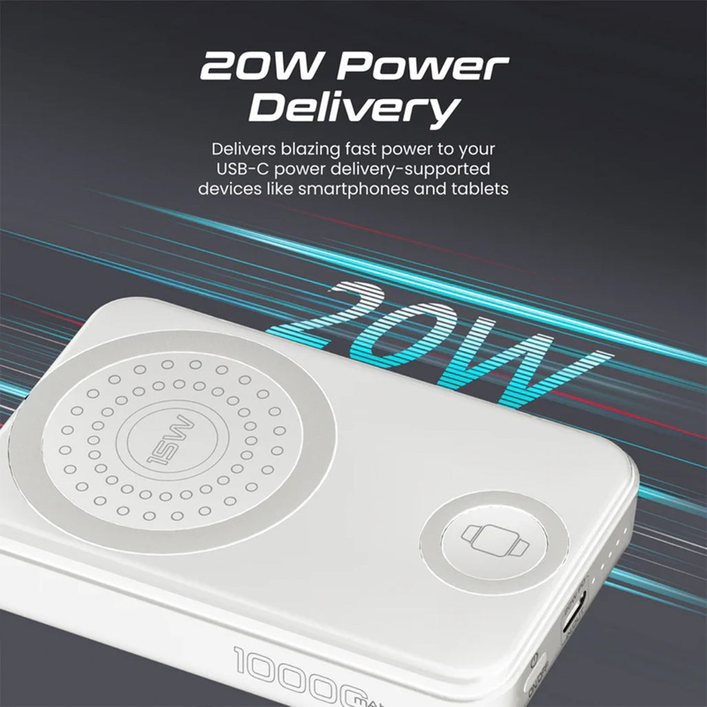 A Photo Of Promate PowerMag-Trio - SuperCharge MagSafe Compatible & Apple Watch Wireless Charging Power Bank