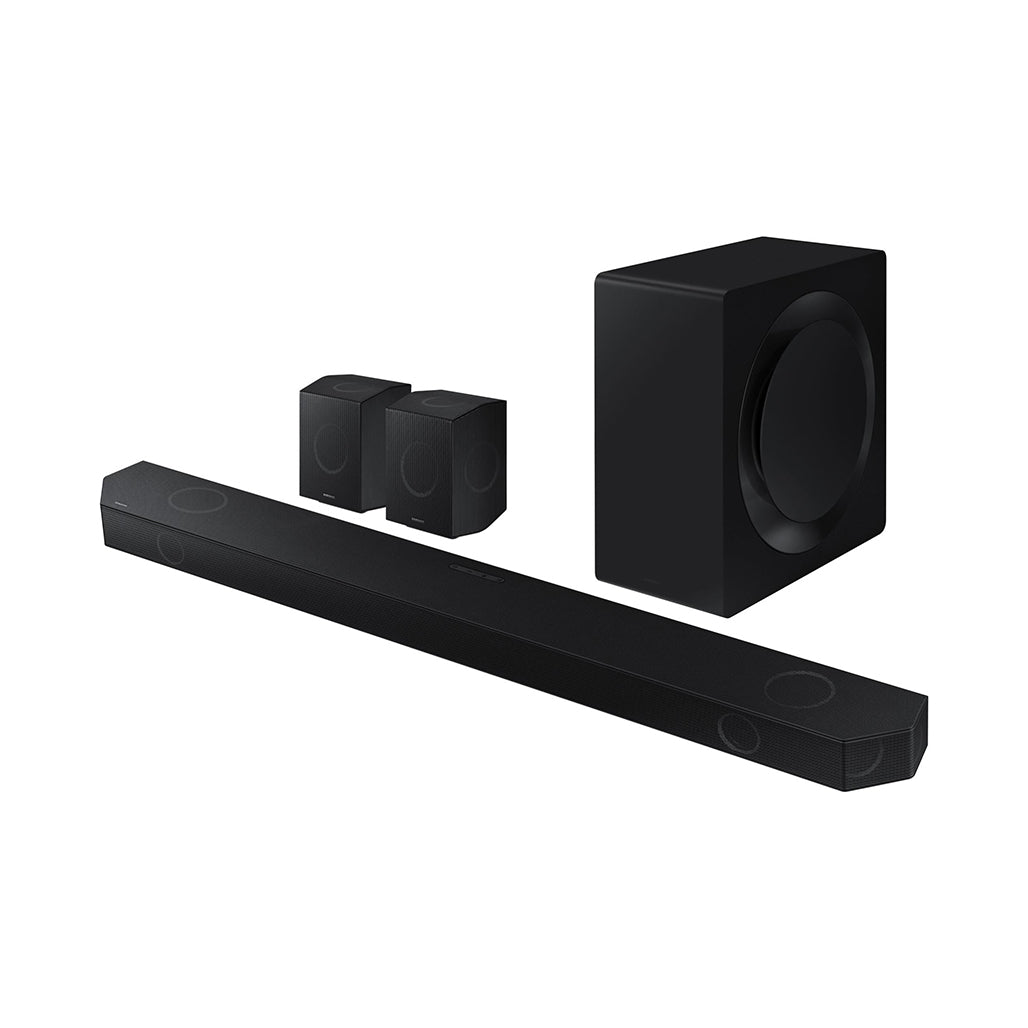 A Photo Of Samsung Q990D - 11.1.4 Channel Wireless Dolby Atmos Soundbar with Rear Speakers