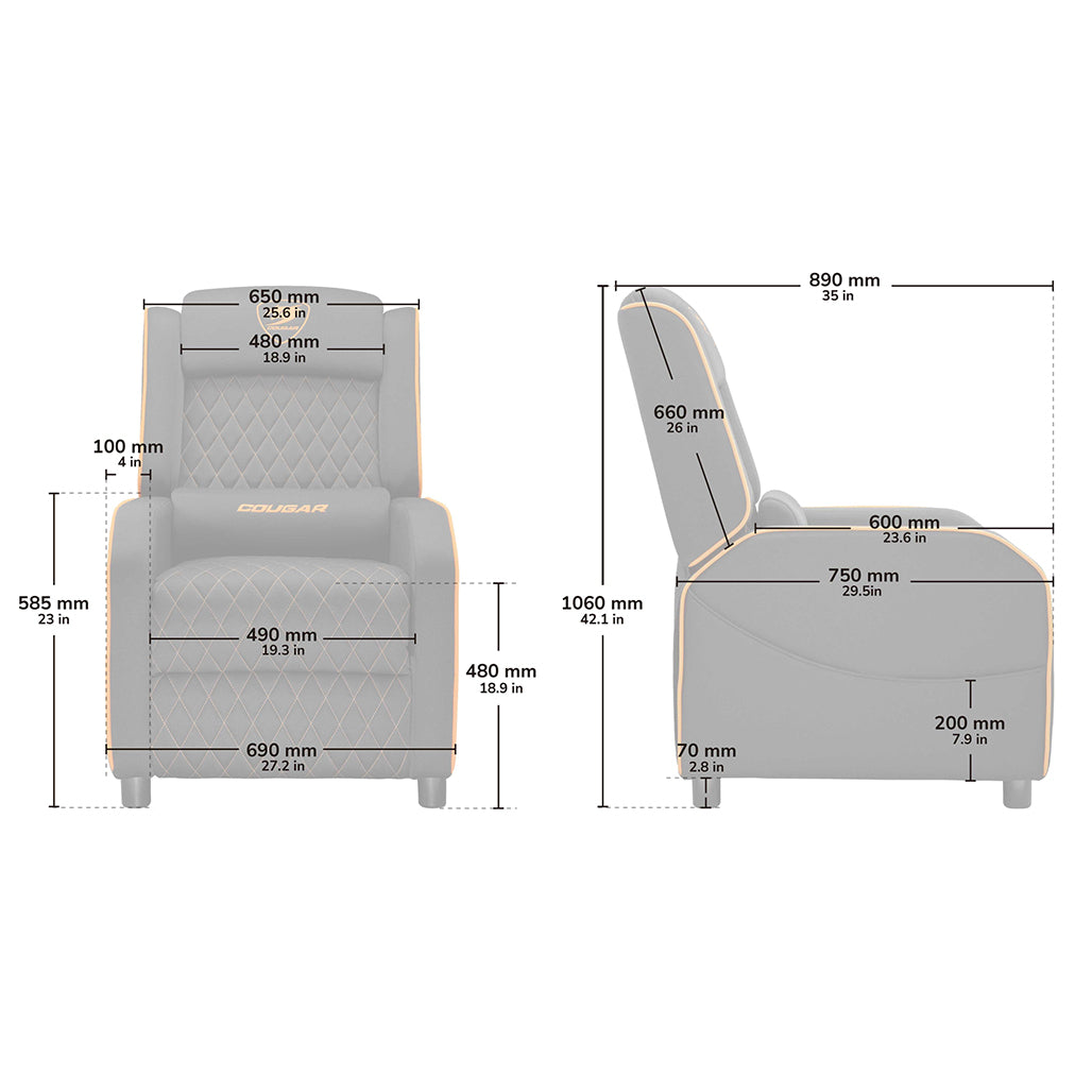 A Photo Of COUGAR Ranger One Gaming Sofa - Comfortable & Adjustable Sofa for Gamers