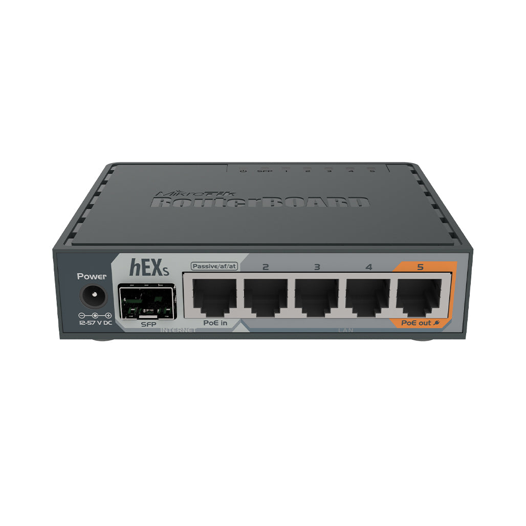 A Photo Of MikroTik hEX S RB760iGS - High-Performance 5-Port Gigabit Router with SFP, USB, Dual-Core 880MHz CPU, and 256MB RAM