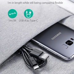 A Photo Of RAVPower RP-CB044 USB-A to USB-C Cable – 60W Fast Charging, 1M TPE Cord for iPhone 16, Galaxy S23, Pixel & More