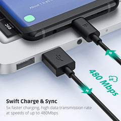 A Photo Of RAVPower RP-CB044 USB-A to USB-C Cable – 60W Fast Charging, 1M TPE Cord for iPhone 16, Galaxy S23, Pixel & More