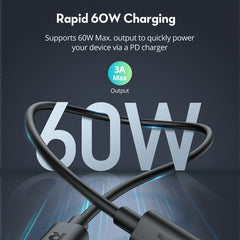 A Photo Of RAVPower RP-CB1022 USB-C to USB-C Charging Cable – 60W Fast Charging, 2M Extra-Long Durable TPE Cable for iPhone 16 Series, iPad Pro, Galaxy S24, Pixel 8 & More