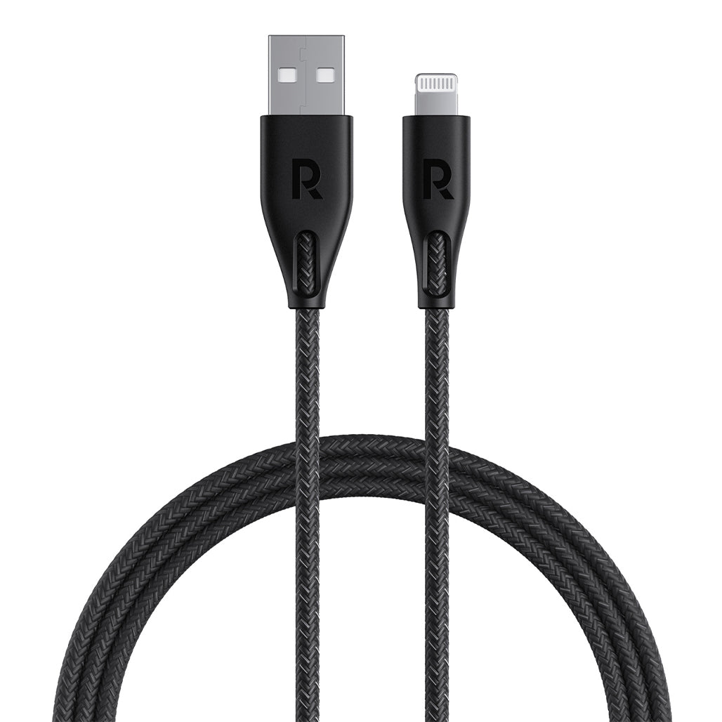 A Photo Of RAVPower USB-A to Lightning Cable MFi Certified – 2M Nylon Braided, 27W Fast Charging & 480Mbps Sync for iPhone, iPad, AirPods