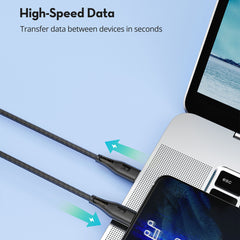 A Photo Of RAVPower USB-C to USB-C 60W Fast Charging Cable – Nylon Braided USB Type-C Cable for iPhone 16, Samsung S24, iPad Pro, Pixel 8