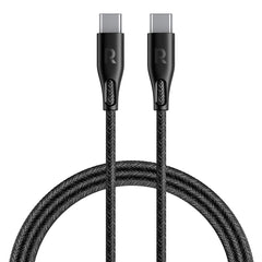 A Photo Of RAVPower USB-C to USB-C 60W Fast Charging Cable – Nylon Braided USB Type-C Cable for iPhone 16, Samsung S24, iPad Pro, Pixel 8