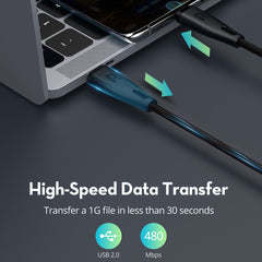 A Photo Of RAVPower RP-CB1037 USB-C to USB-C Charging Cable – 60W Fast Charging, 1.2M Ultra-Durable Nylon Braided Cable with CNC Metal Connectors