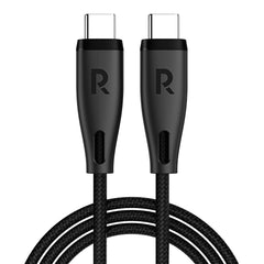 A Photo Of RAVPower RP-CB1037 USB-C to USB-C Charging Cable – 60W Fast Charging, 1.2M Ultra-Durable Nylon Braided Cable with CNC Metal Connectors