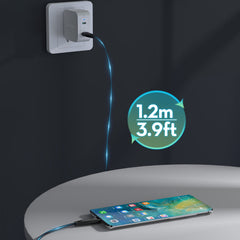 A Photo Of RAVPower RP-CB1037 USB-C to USB-C Charging Cable – 60W Fast Charging, 1.2M Ultra-Durable Nylon Braided Cable with CNC Metal Connectors