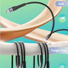 A Photo Of RAVPower RP-CB1038 BK USB-C to USB-C Cable 60W – 1M Fast Charging Liquid Silicone Cord, Ultra-Durable 20,000+ Bends