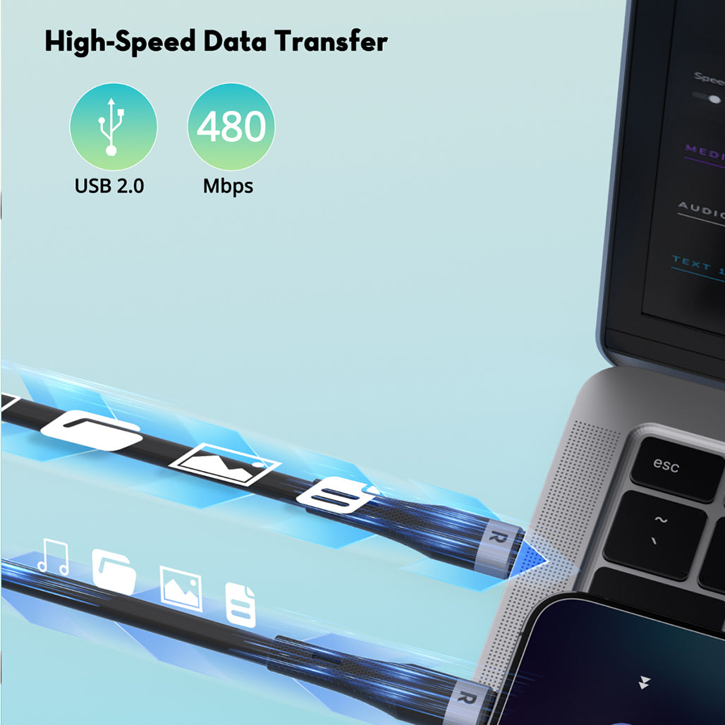 A Photo Of RAVPower RP-CB1038 BK USB-C to USB-C Cable 60W – 1M Fast Charging Liquid Silicone Cord, Ultra-Durable 20,000+ Bends