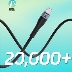 A Photo Of RAVPower RP-CB1038 BK USB-C to USB-C Cable 60W – 1M Fast Charging Liquid Silicone Cord, Ultra-Durable 20,000+ Bends