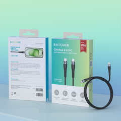 A Photo Of RAVPower RP-CB1038 BK USB-C to USB-C Cable 60W – 1M Fast Charging Liquid Silicone Cord, Ultra-Durable 20,000+ Bends