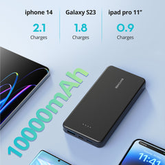 A Photo Of RAVPower RP-PB1215 10,000mAh USB-C Power Bank – Compact Fast Charger with Dual Input & Output for iPhone, Samsung & Tablets