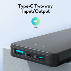 A Photo Of RAVPower RP-PB1215 10,000mAh USB-C Power Bank – Compact Fast Charger with Dual Input & Output for iPhone, Samsung & Tablets