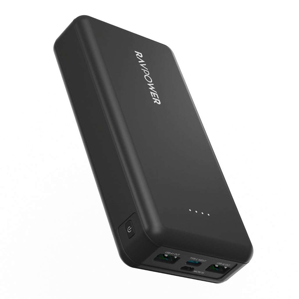 A Photo Of RAVPower RP-PB1216 20,000mAh Portable Power Bank – USB-C Two-Way Charging, Dual USB-A, High-Capacity Charger