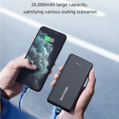 A Photo Of RAVPower RP-PB1216 20,000mAh Portable Power Bank – USB-C Two-Way Charging, Dual USB-A, High-Capacity Charger
