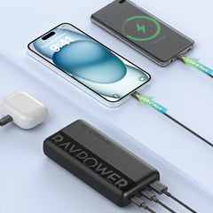 A Photo Of RAVPower RP-PB1229 20000mAh USB-C Power Bank – 22.5W Fast Charging, 20W PD, Triple Port, Portable Charger for iPhone, Samsung, iPad