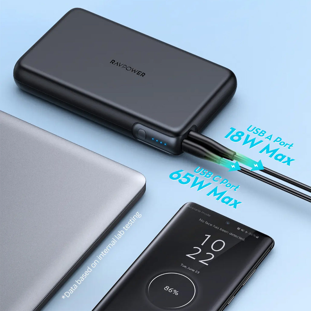 A Photo Of RAVPower RP-PB232 30,000mAh 100W USB-C Power Bank – Fast Charging Portable Charger for MacBook, iPhone 16 Pro Max, Galaxy, iPad, Steam Deck