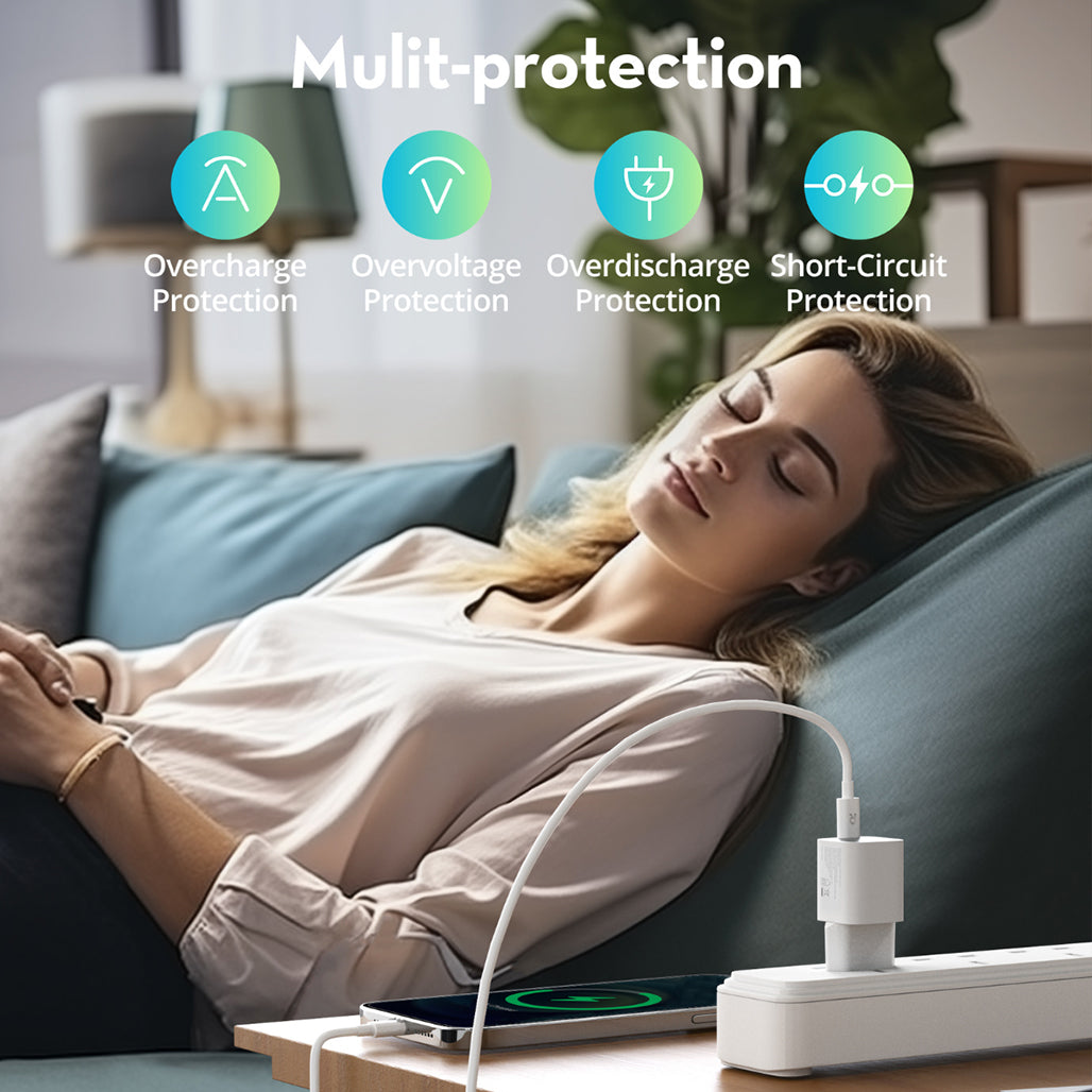 A Photo Of RAVPower RP-PC1055 20W USB-C GaN Wall Charger – PD 3.0 Fast Charging, Ultra-Compact, EU Plug | Compatible with Lebanon Power Outlets