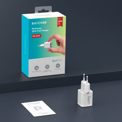 A Photo Of RAVPower RP-PC1055 20W USB-C GaN Wall Charger – PD 3.0 Fast Charging, Ultra-Compact, EU Plug | Compatible with Lebanon Power Outlets