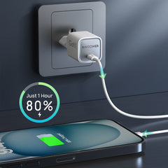 A Photo Of RAVPower RP-PC1055 20W USB-C GaN Wall Charger – PD 3.0 Fast Charging, Ultra-Compact, EU Plug | Compatible with Lebanon Power Outlets