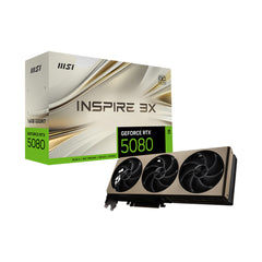 A Photo Of MSI GeForce RTX 5080 16G INSPIRE 3X OC – Compact DLSS 4 Graphics Card with Blackwell Architecture