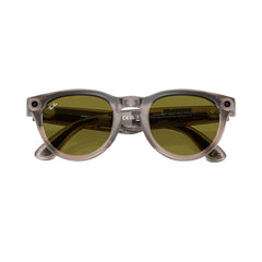 A Photo Of Ray-Ban Meta Headliner RW4009F Smart Glasses –  Shiny Warm Stone/Dark Green