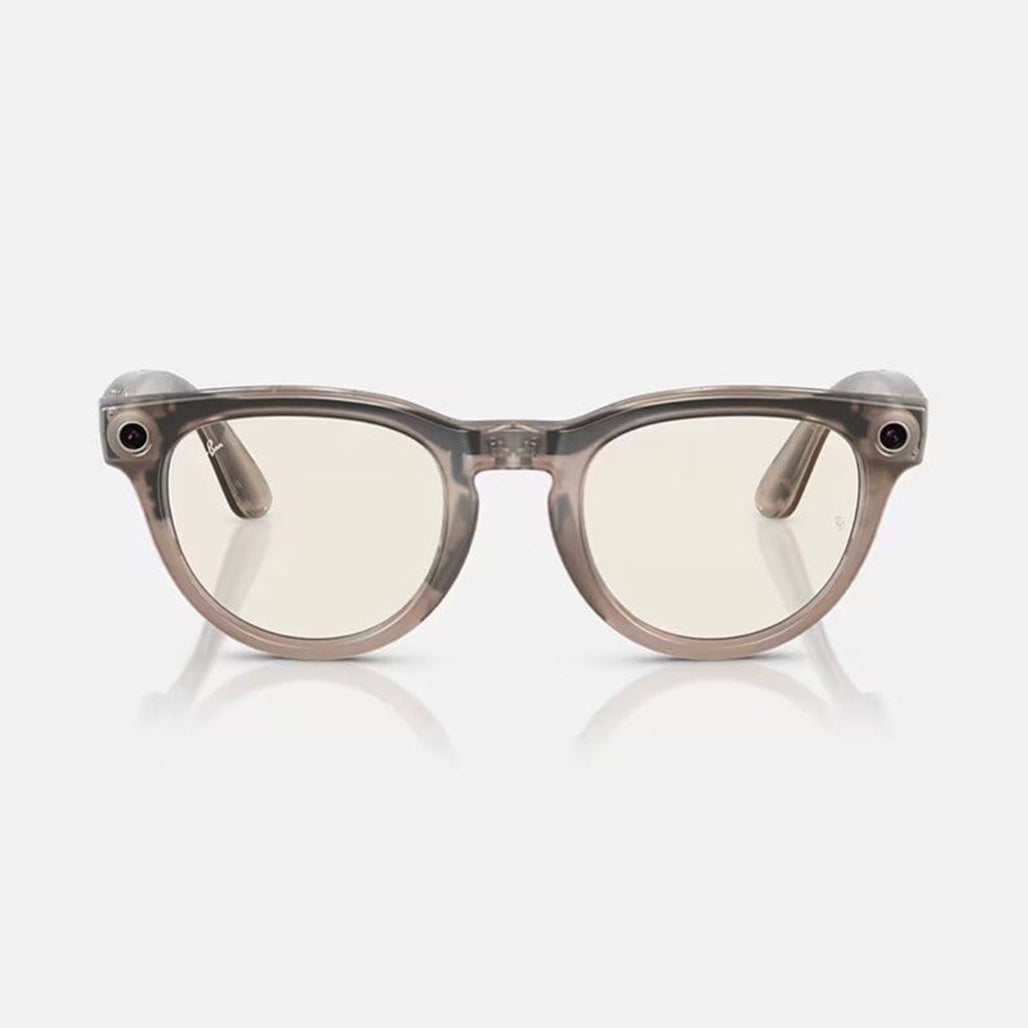 A Photo Of Ray-Ban Meta Headliner RW4009F Smart Glasses –  Shiny Warm Stone/Dark Green