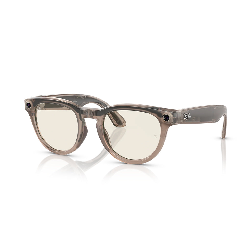 A Photo Of Ray-Ban Meta Headliner RW4009F Smart Glasses –  Shiny Warm Stone/Dark Green