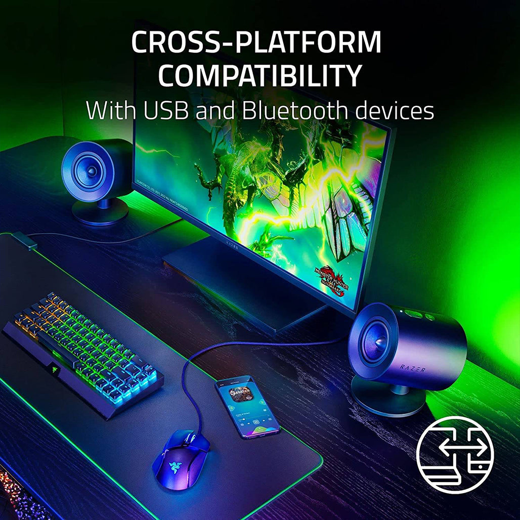A Photo Of Razer Nommo V2 - 2.1 PC Gaming Speakers with Wired Subwoofer