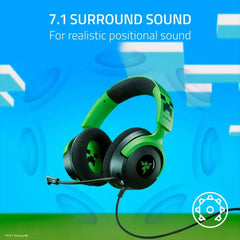 A Photo Of Razer Kraken V4 X Minecraft Edition Wired Gaming Headset with RGB