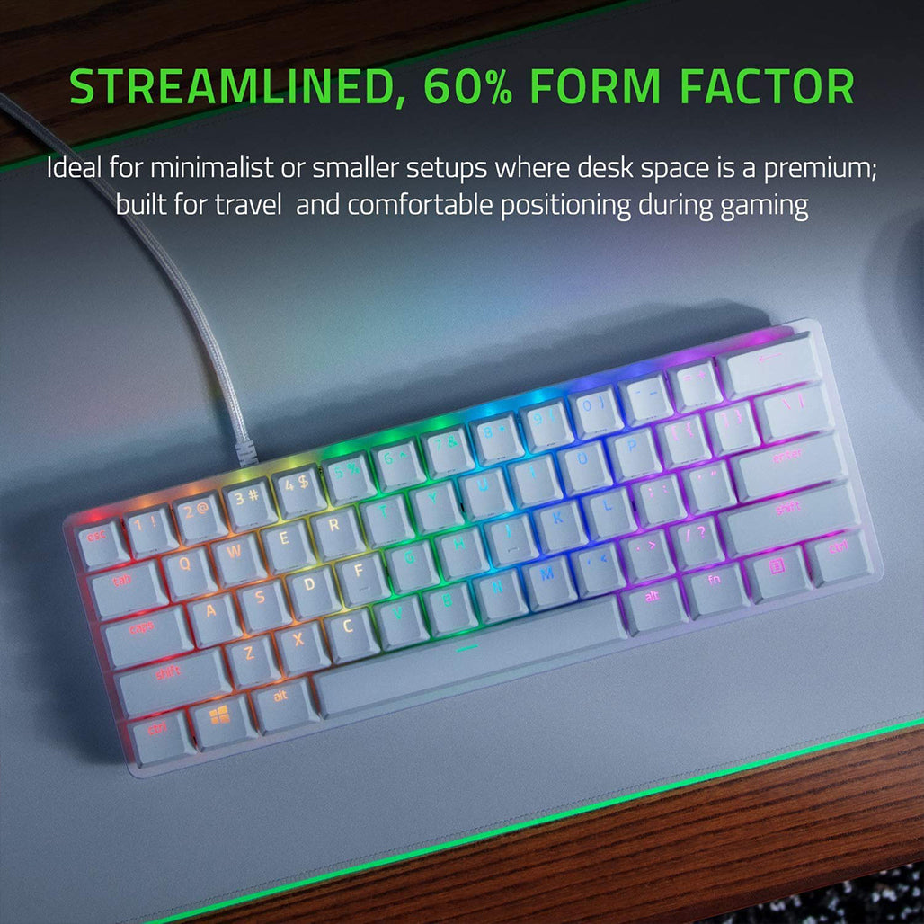 A Photo Of Razer Huntsman Mini - Mercury - 60% Optical Gaming Keyboard
