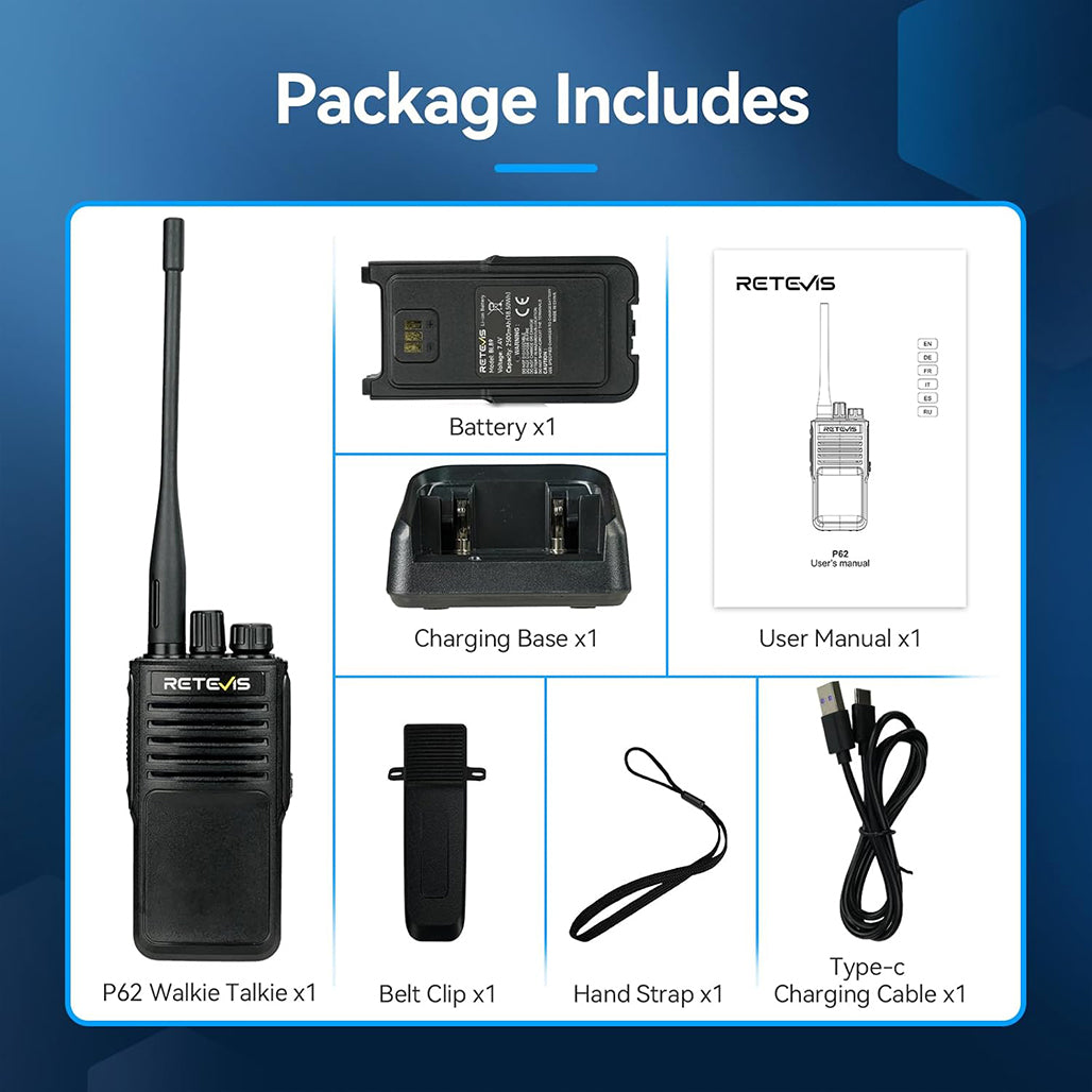 A Photo Of Retevis P62 Walkie Talkie - Long Range IP68 Waterproof Dual Band Radio